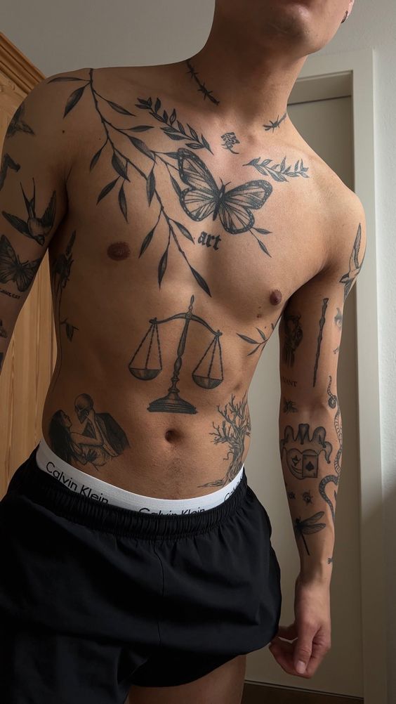 V-Line Tattoos Ideas for Men